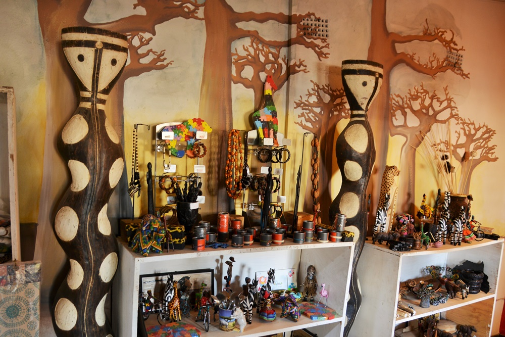 the Wildtrack Safari Eco lodge curio shop contains a selection of carefully curated artifacts to remind you of your stay
